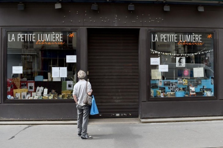 Une librairie dans Paris, vendredi. © Eric Piermont. AFP