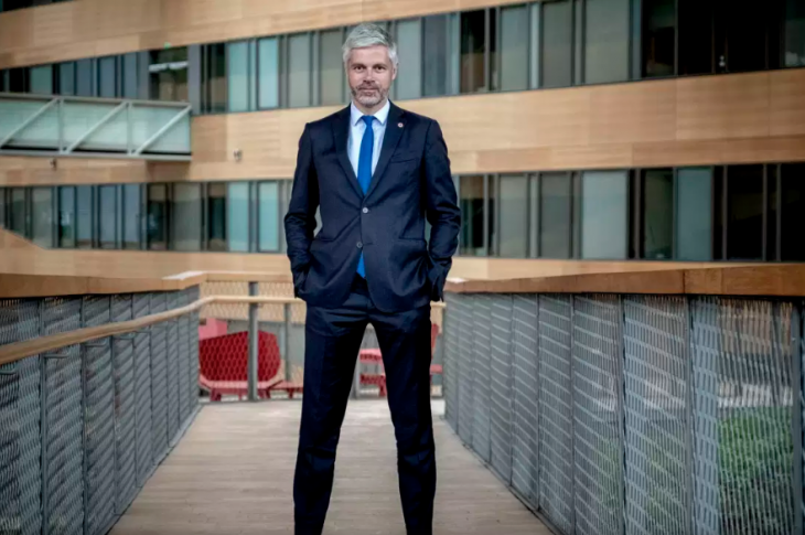 Laurent Wauquiez, président du conseil régional d'Auvergne-Rhône-Alpes, à Lyon le 28 avril 2021.  Photo Bruno Amsellem / Divergence