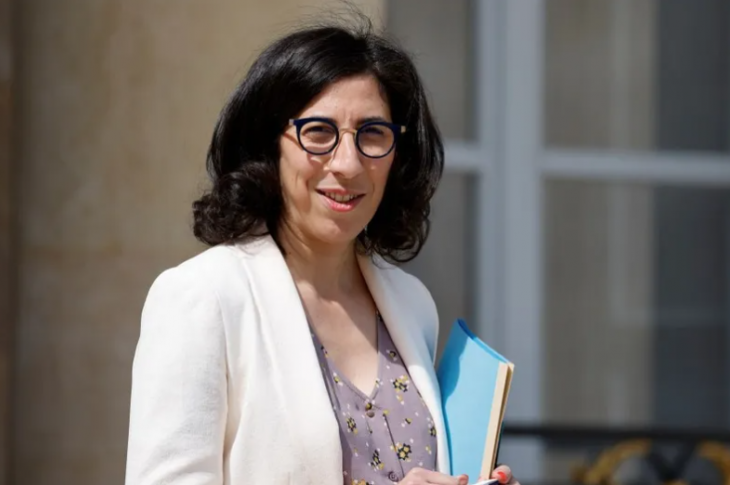 Rima Abdul Malak, le 14 juin 2022, à Paris. (LUDOVIC MARIN / AFP)